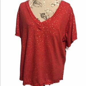 🆕 Loralette Red Gold Star Top 1X
